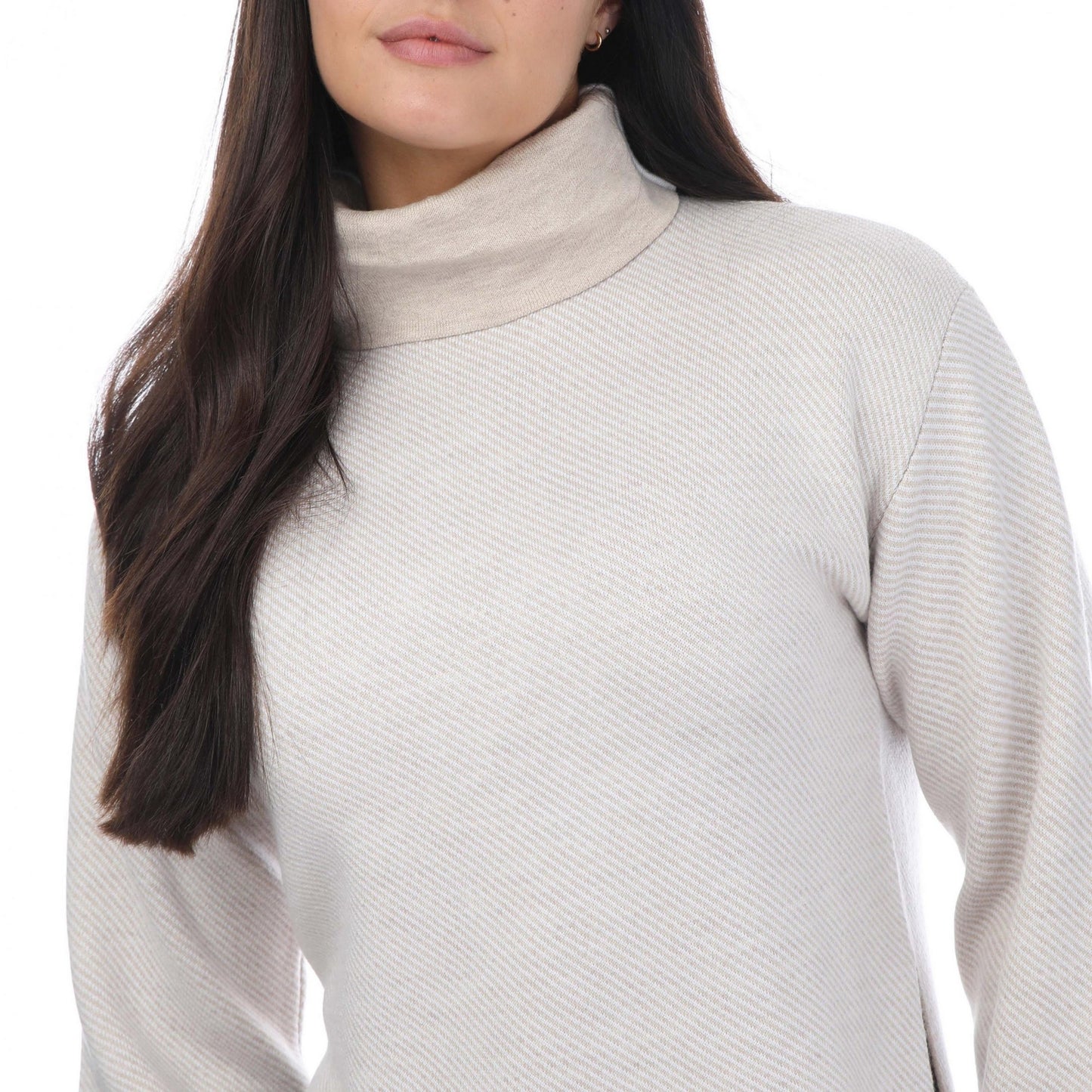 Natural - Side - Ted Baker Womens-Ladies Lidyaa Funnel Neck Relaxed Fit Jumper