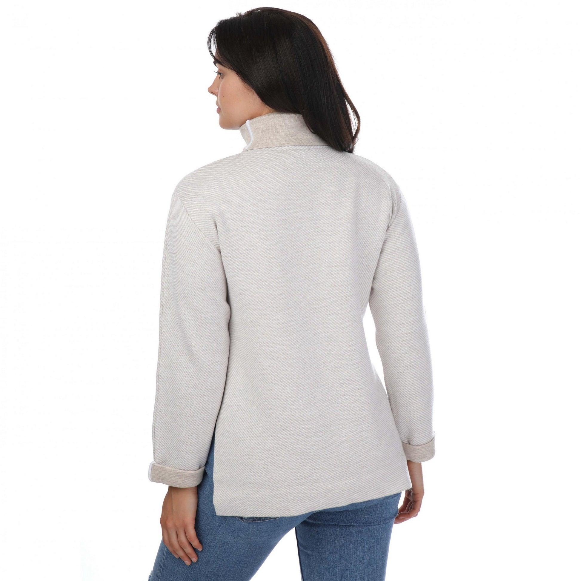 Natural - Back - Ted Baker Womens-Ladies Lidyaa Funnel Neck Relaxed Fit Jumper