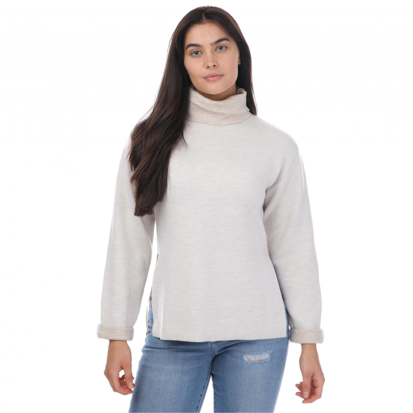 Natural - Front - Ted Baker Womens-Ladies Lidyaa Funnel Neck Relaxed Fit Jumper