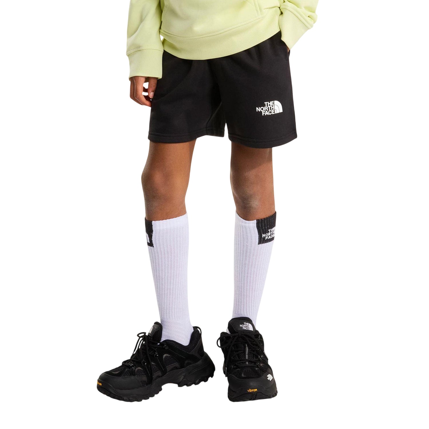 Black - Side - The North Face Childrens-Kids Simple Dome Fleece Shorts