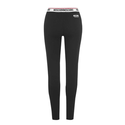 Black - Back - Moschino Womens-Ladies Tape Logo Regular Leggings
