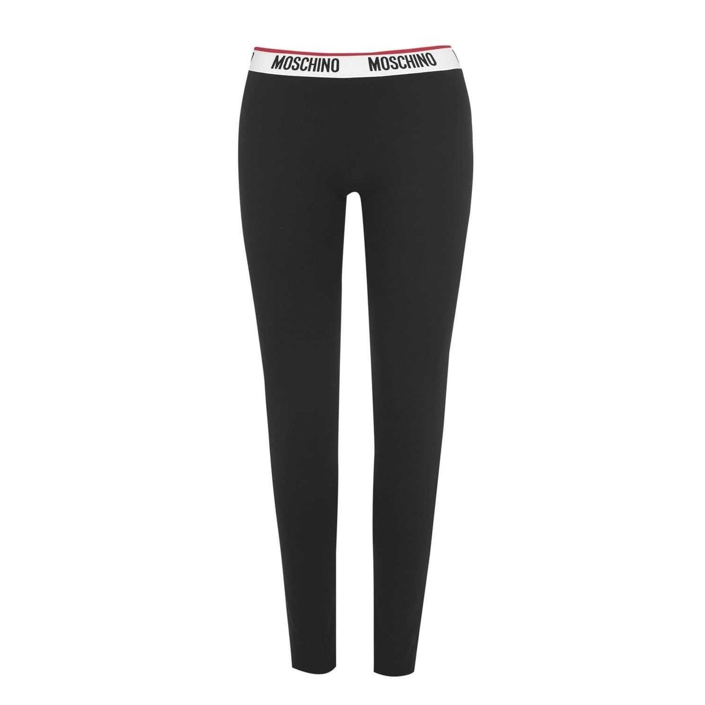 Black - Front - Moschino Womens-Ladies Tape Logo Regular Leggings