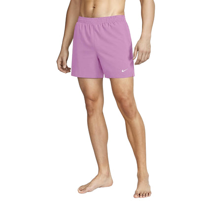 Magenta - Side - Nike Mens Embroidered Logo Regular Swim Shorts