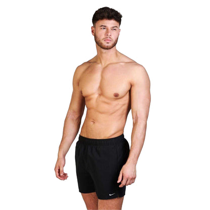 Black - Side - Nike Mens Embroidered Logo Regular Swim Shorts