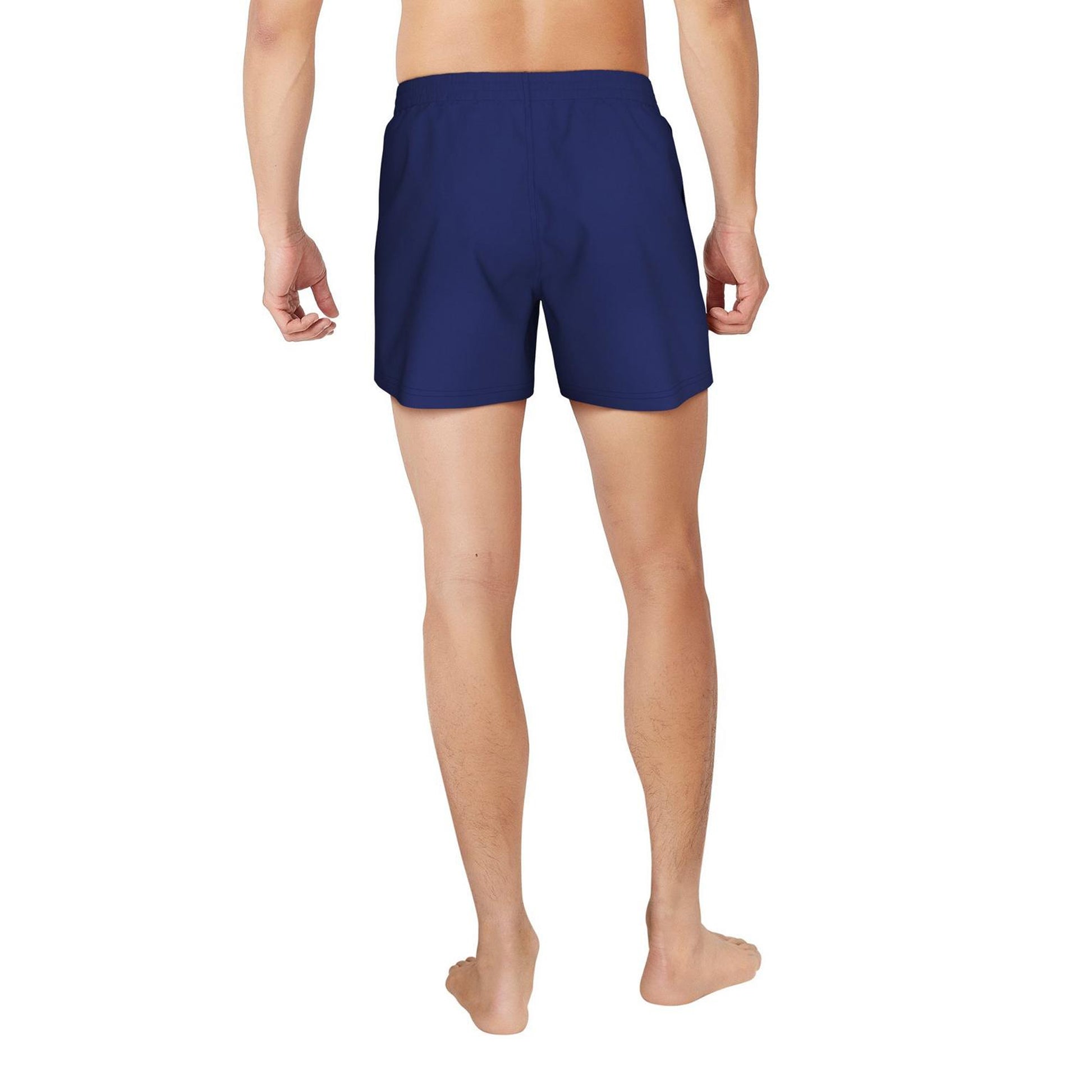 Midnight Navy - Back - Nike Mens Embroidered Logo Regular Swim Shorts