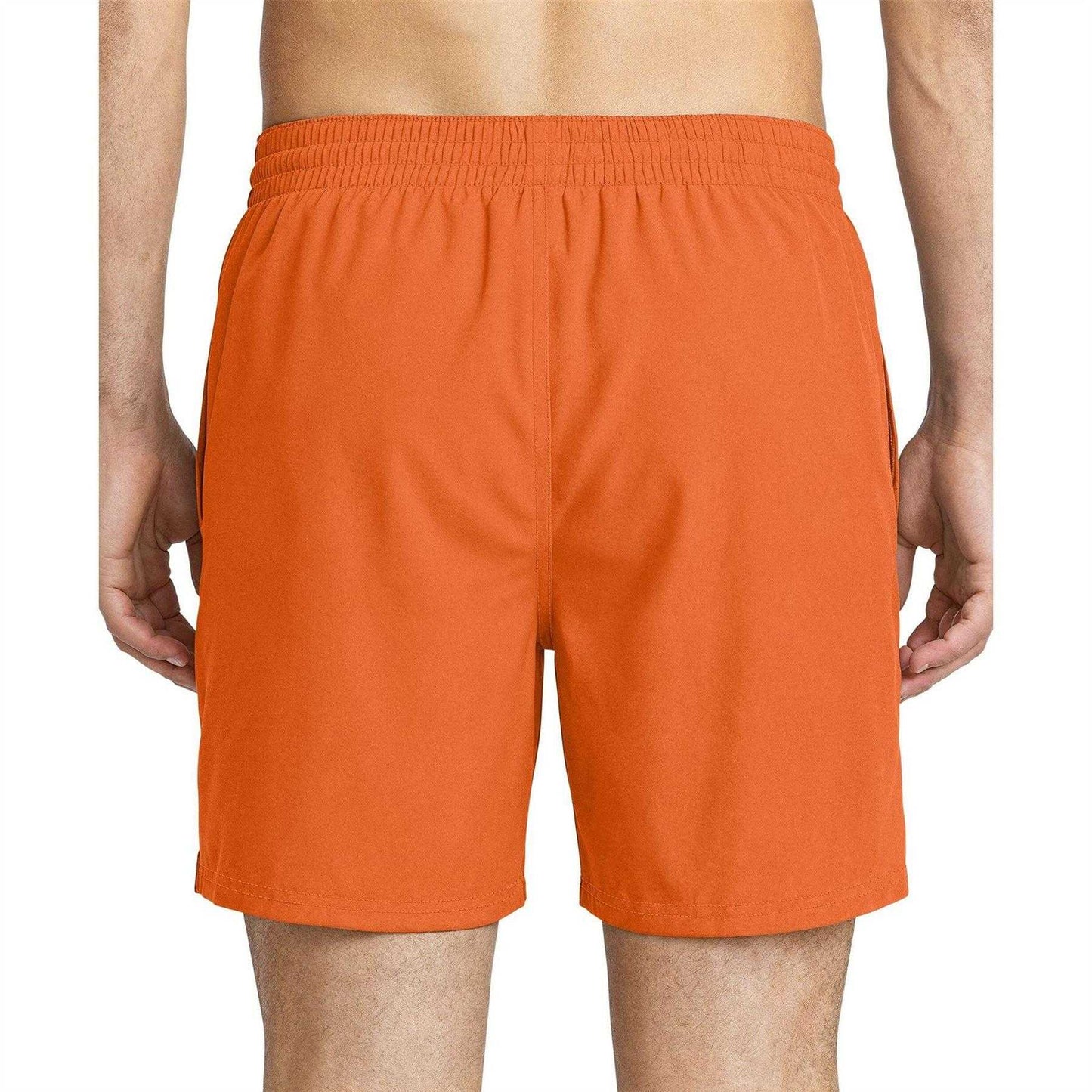 Orange - Back - Nike Mens Embroidered Logo Regular Swim Shorts