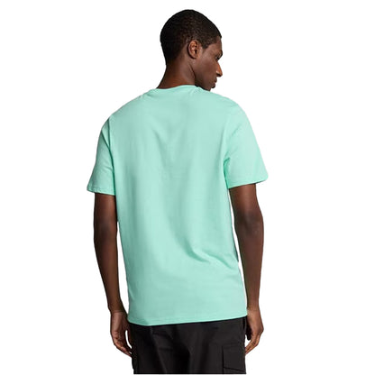 Aqua Marine - Back - Lyle & Scott Mens Logo Cotton T-Shirt