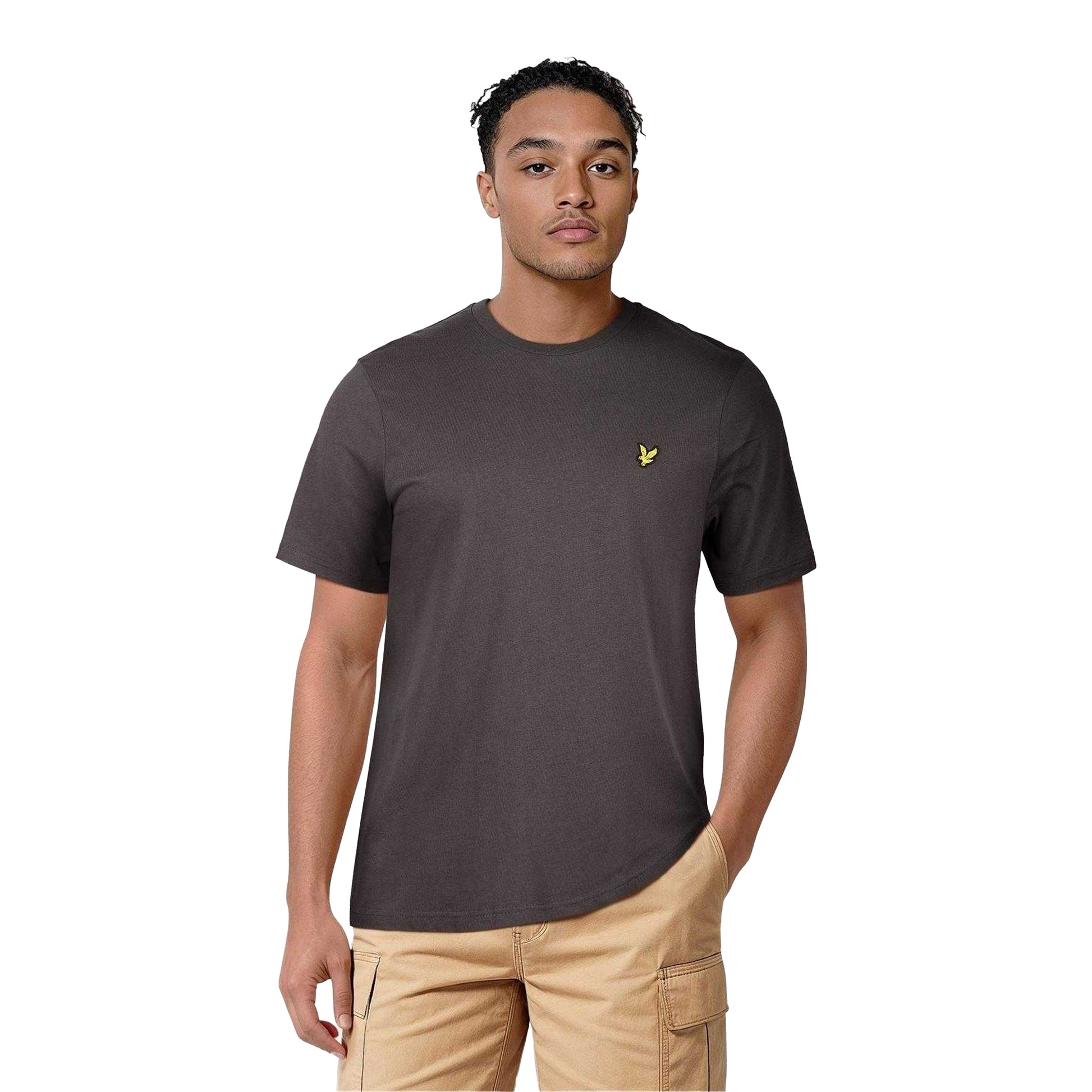 Gunmetal - Side - Lyle & Scott Mens Logo Cotton T-Shirt