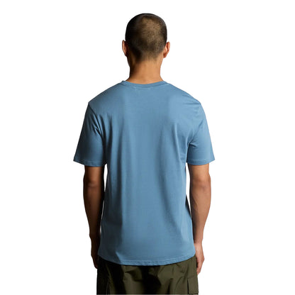 Ocean Sky - Back - Lyle & Scott Mens Logo Cotton T-Shirt