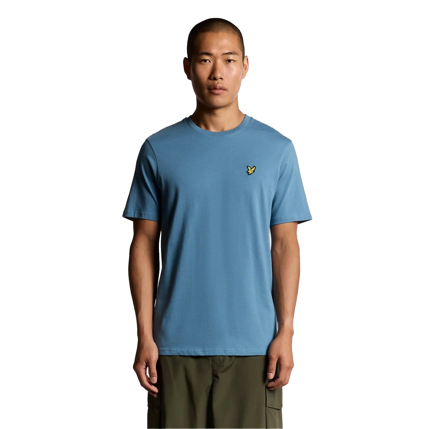 Ocean Sky - Side - Lyle & Scott Mens Logo Cotton T-Shirt
