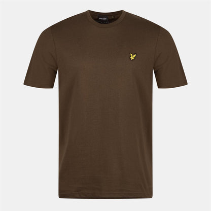 Olive - Front - Lyle & Scott Mens Logo Cotton T-Shirt