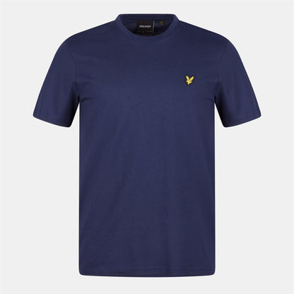 Navy - Front - Lyle & Scott Mens Logo Cotton T-Shirt