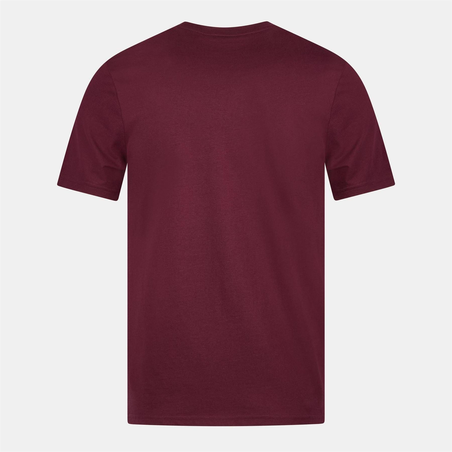 Burgundy - Back - Lyle & Scott Mens Logo Cotton T-Shirt
