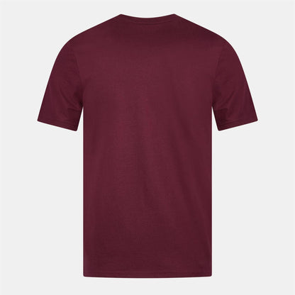 Burgundy - Back - Lyle & Scott Mens Logo Cotton T-Shirt