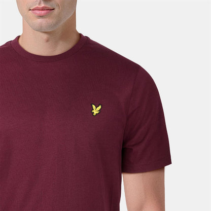 Burgundy - Pack Shot - Lyle & Scott Mens Logo Cotton T-Shirt