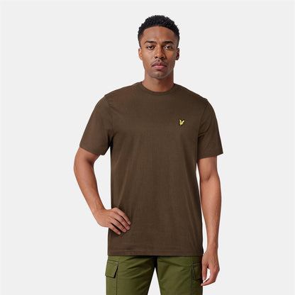 Olive - Side - Lyle & Scott Mens Logo Cotton T-Shirt