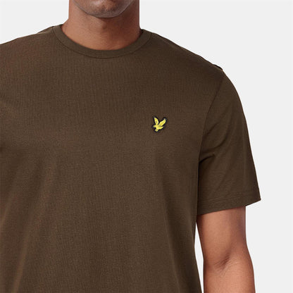Olive - Pack Shot - Lyle & Scott Mens Logo Cotton T-Shirt