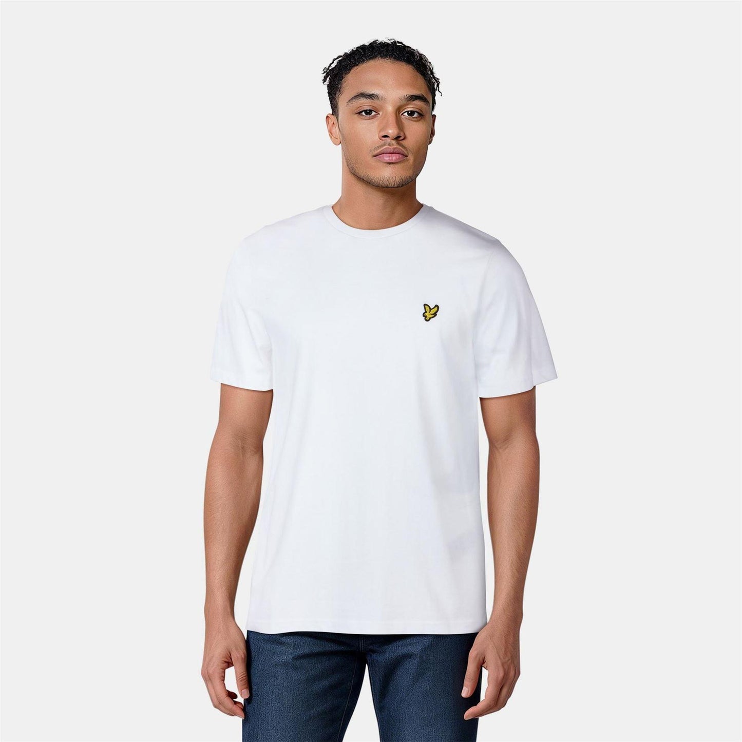 White - Side - Lyle & Scott Mens Logo Cotton T-Shirt