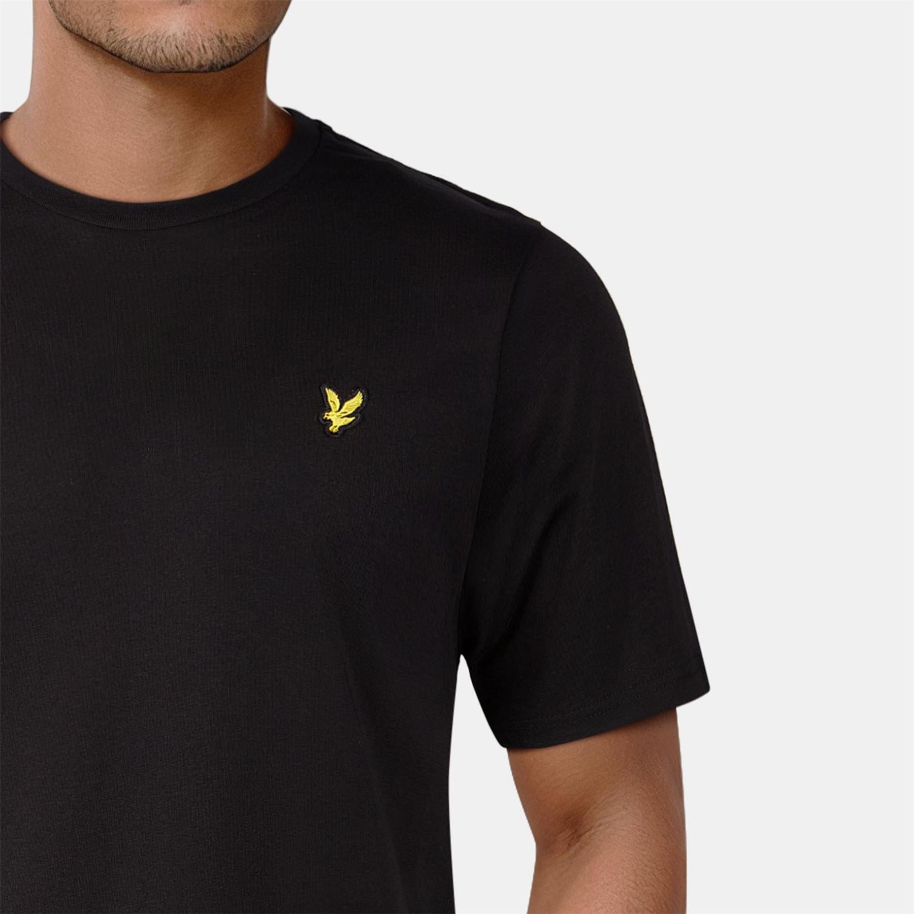 Jet Black - Pack Shot - Lyle & Scott Mens Logo Cotton T-Shirt