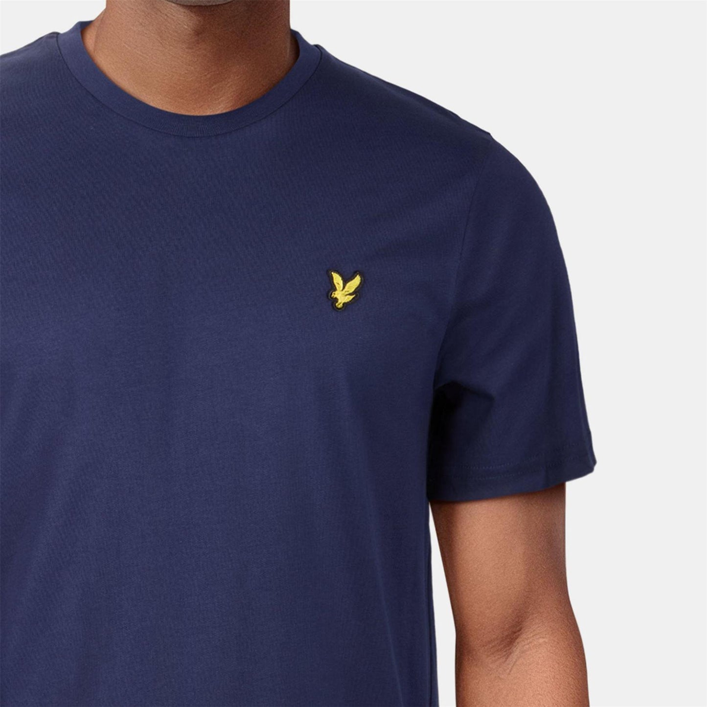 Navy - Pack Shot - Lyle & Scott Mens Logo Cotton T-Shirt