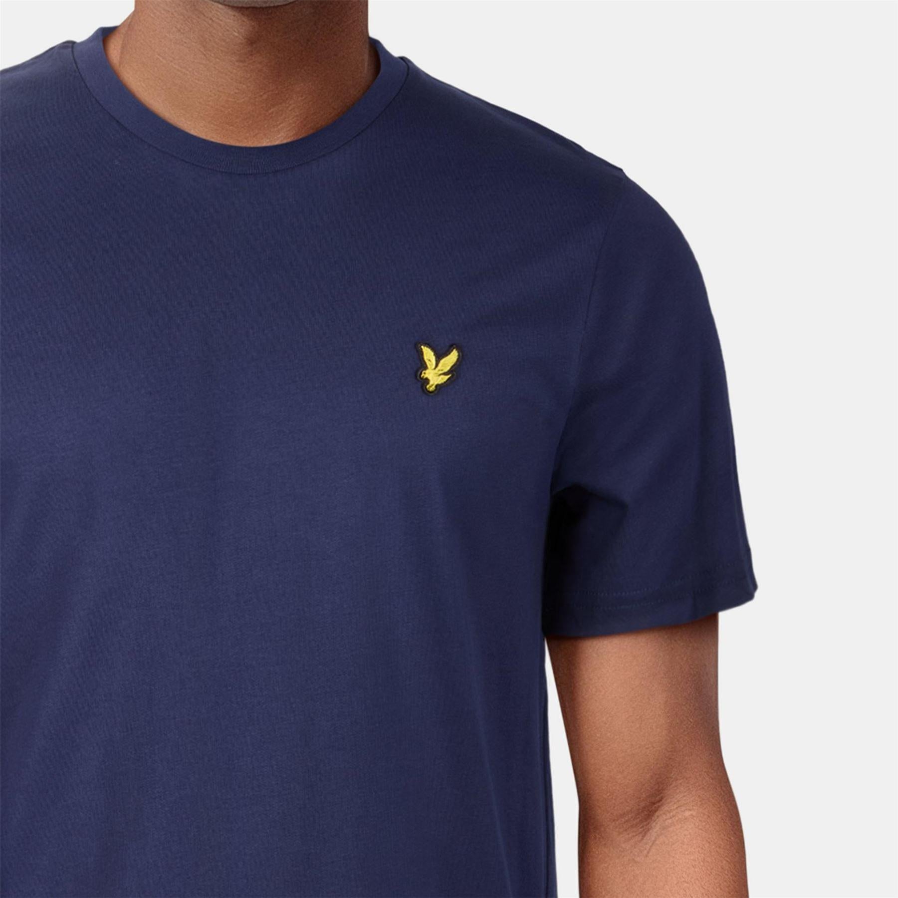 Navy - Pack Shot - Lyle & Scott Mens Logo Cotton T-Shirt