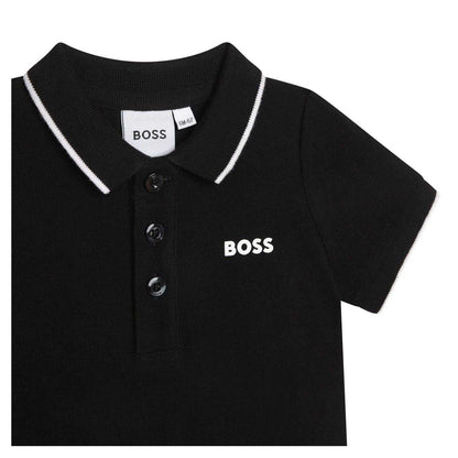 Black - Side - Boss Baby Boys Cotton Polo Shirt