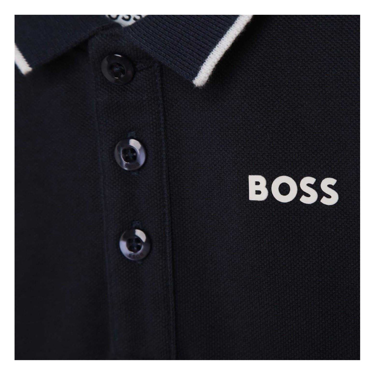 Navy - Side - Boss Baby Boys Cotton Polo Shirt