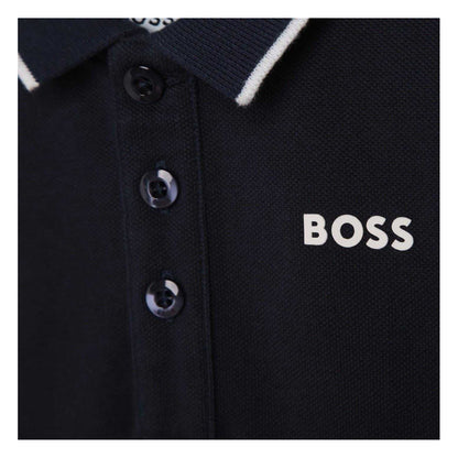 Navy - Side - Boss Baby Boys Cotton Polo Shirt