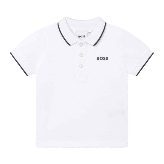 White - Front - Boss Baby Boys Cotton Polo Shirt