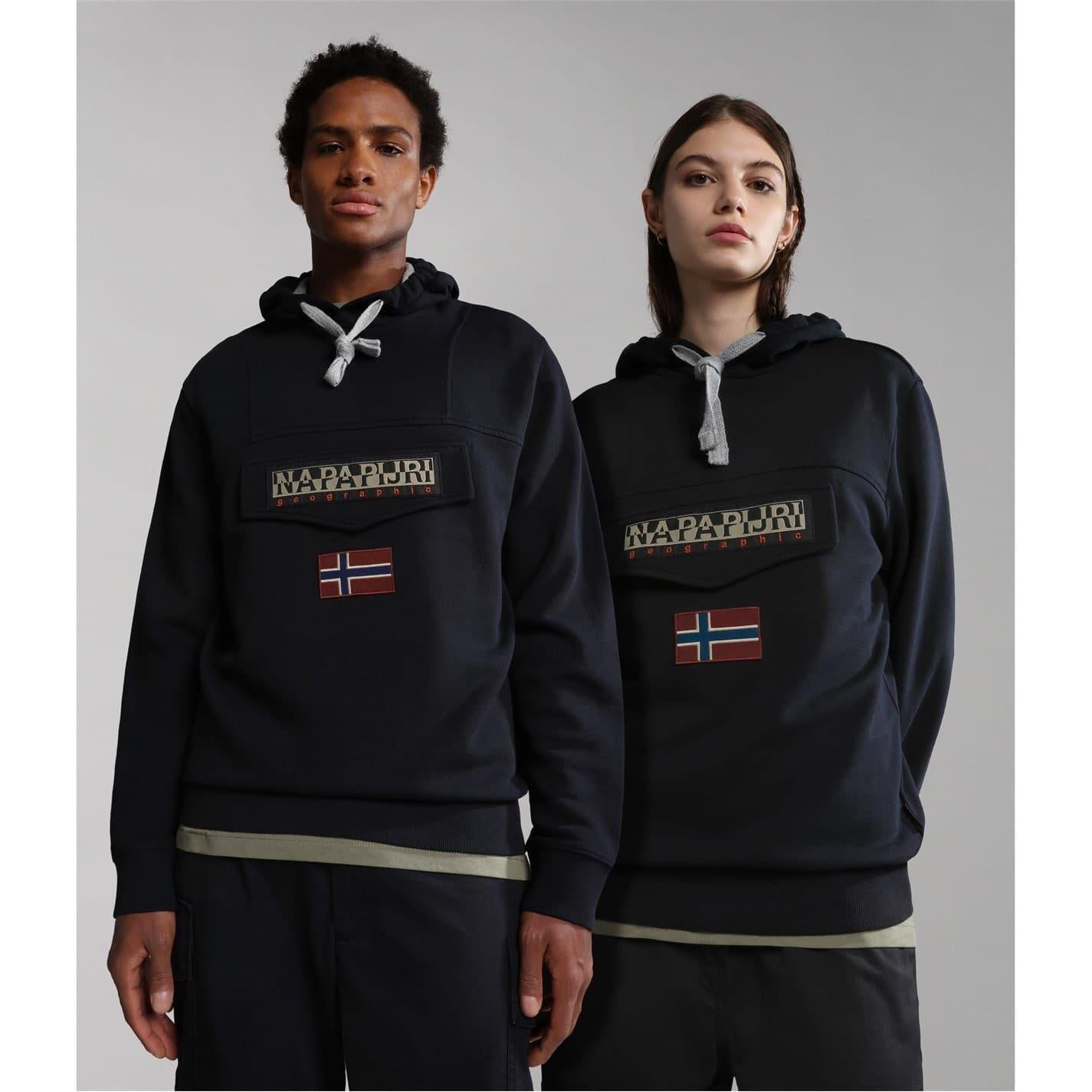 Black - Back - Napapijri Mens Logo Cotton Hoodie