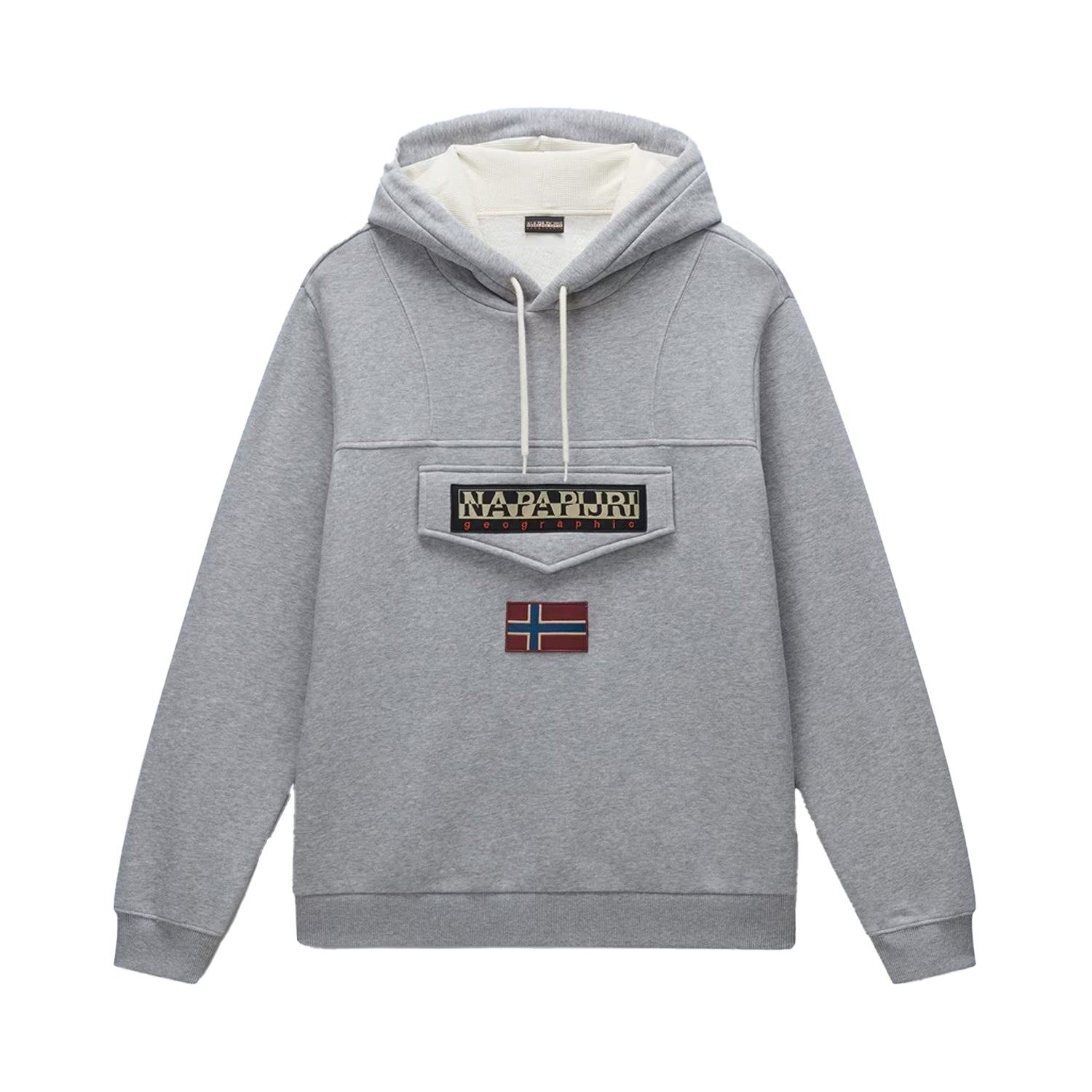 Grey Marl - Front - Napapijri Mens Logo Cotton Hoodie