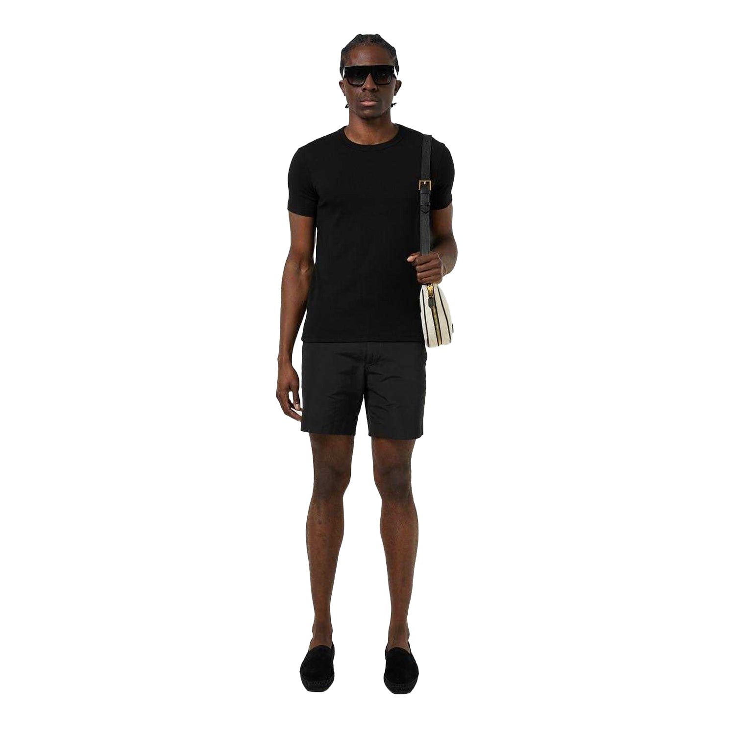 Black - Pack Shot - Tom Ford Mens Cotton Crew Neck T-Shirt