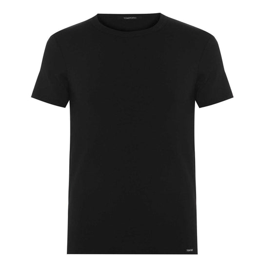 Black - Front - Tom Ford Mens Cotton Crew Neck T-Shirt