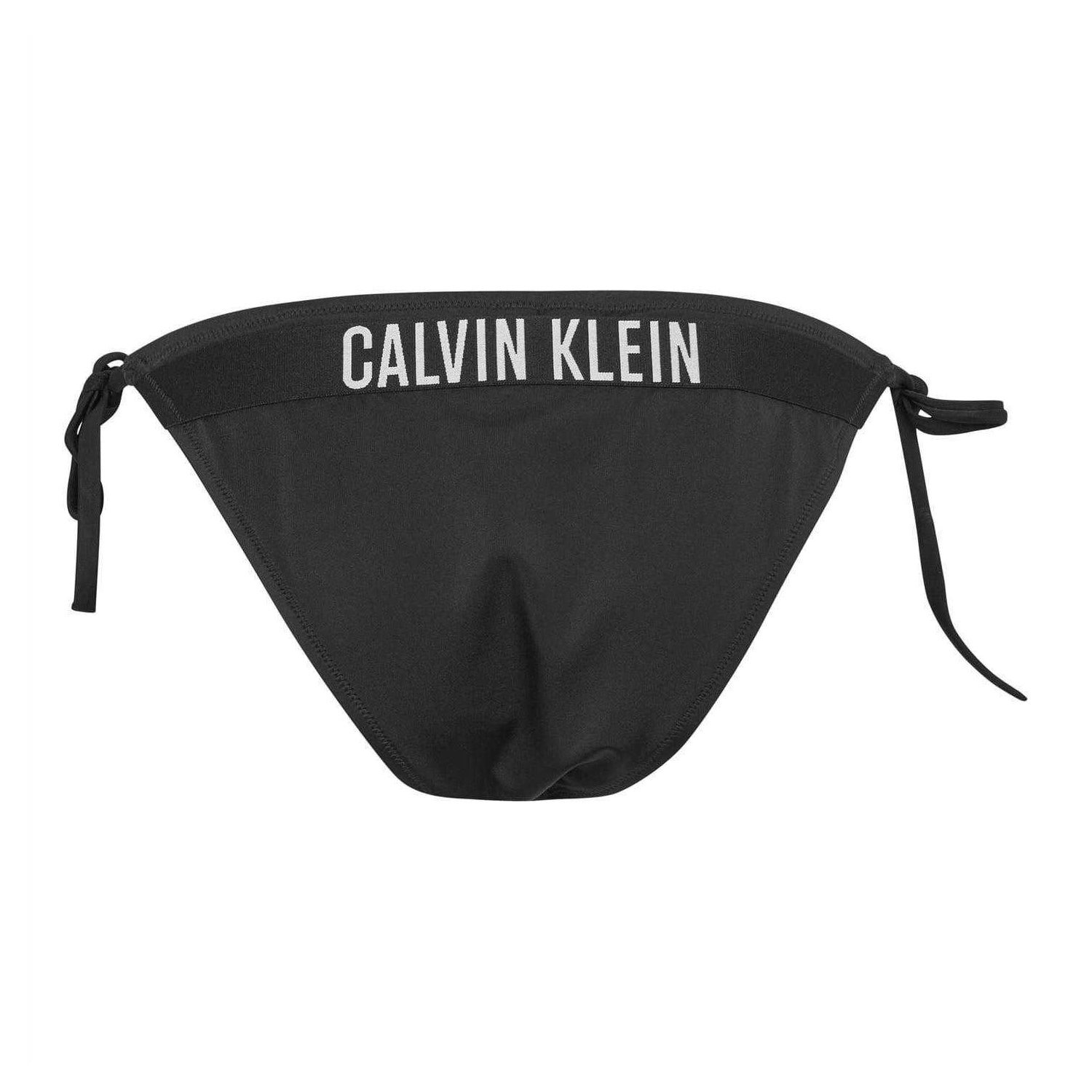 Black - Back - Calvin Klein Womens-Ladies Cheeky Side Tie Bikini Bottoms