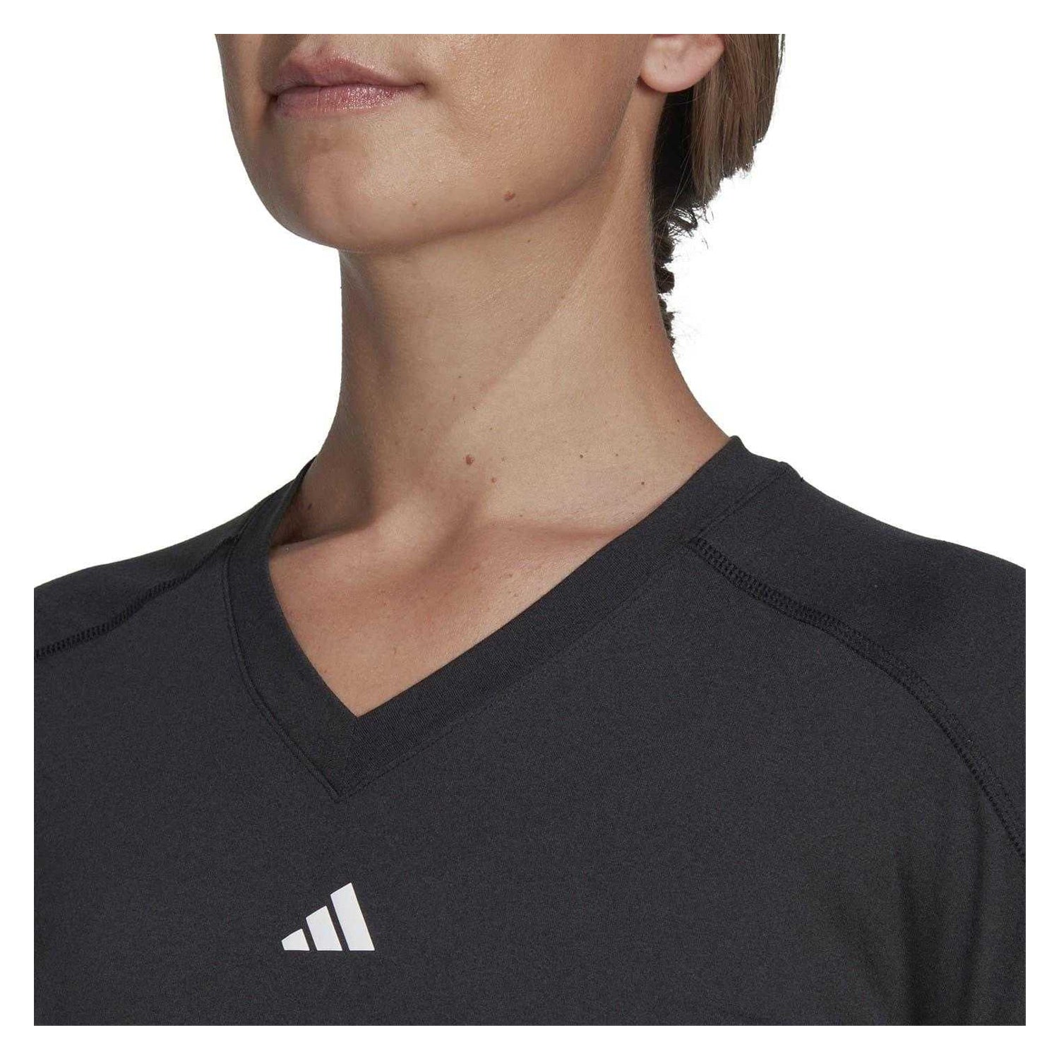 Black - Side - Adidas Womens-Ladies Train Essentials Aeroready Short-Sleeved T-Shirt