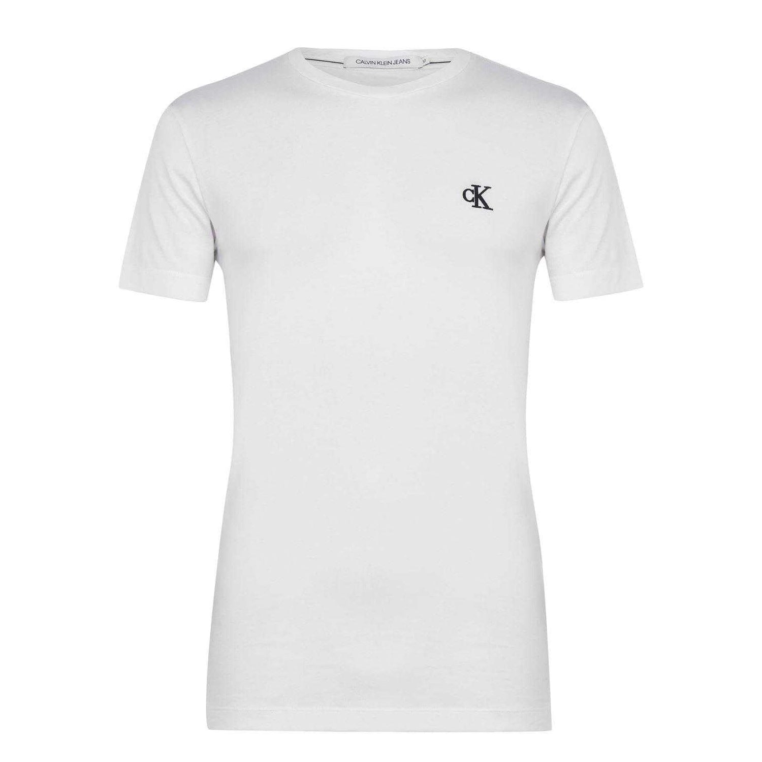 Bright White - Front - Calvin Klein Mens Essential Slim T-Shirt