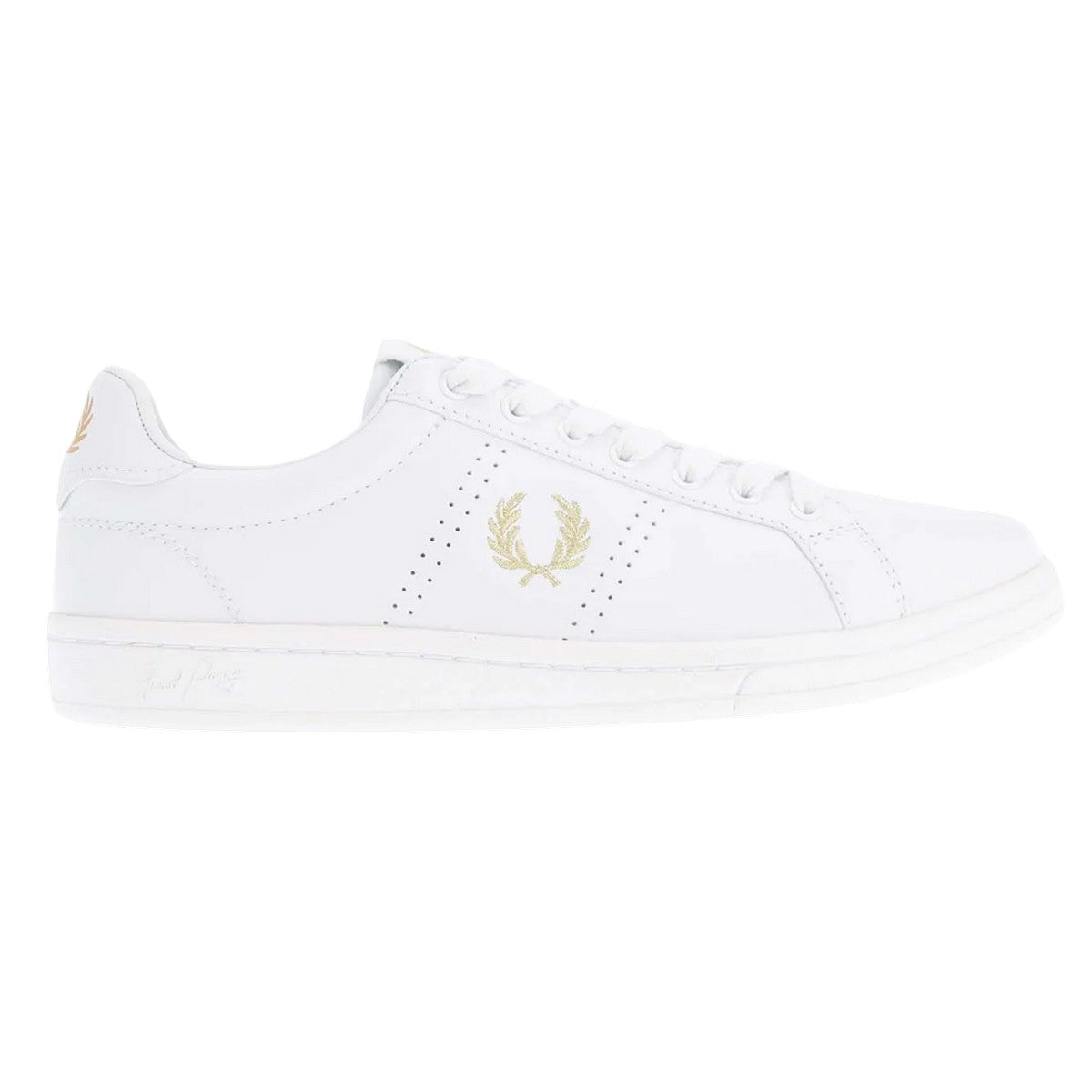 White - Side - Fred Perry Mens B721 Leather Trainers