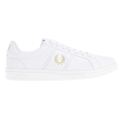 White - Side - Fred Perry Mens B721 Leather Trainers