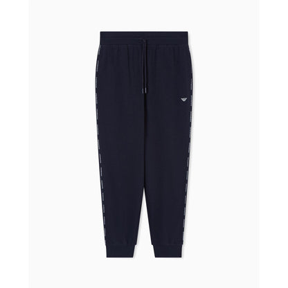 Navy - Front - Emporio Armani EA7 Mens Fleece Relaxed Fit Joggers