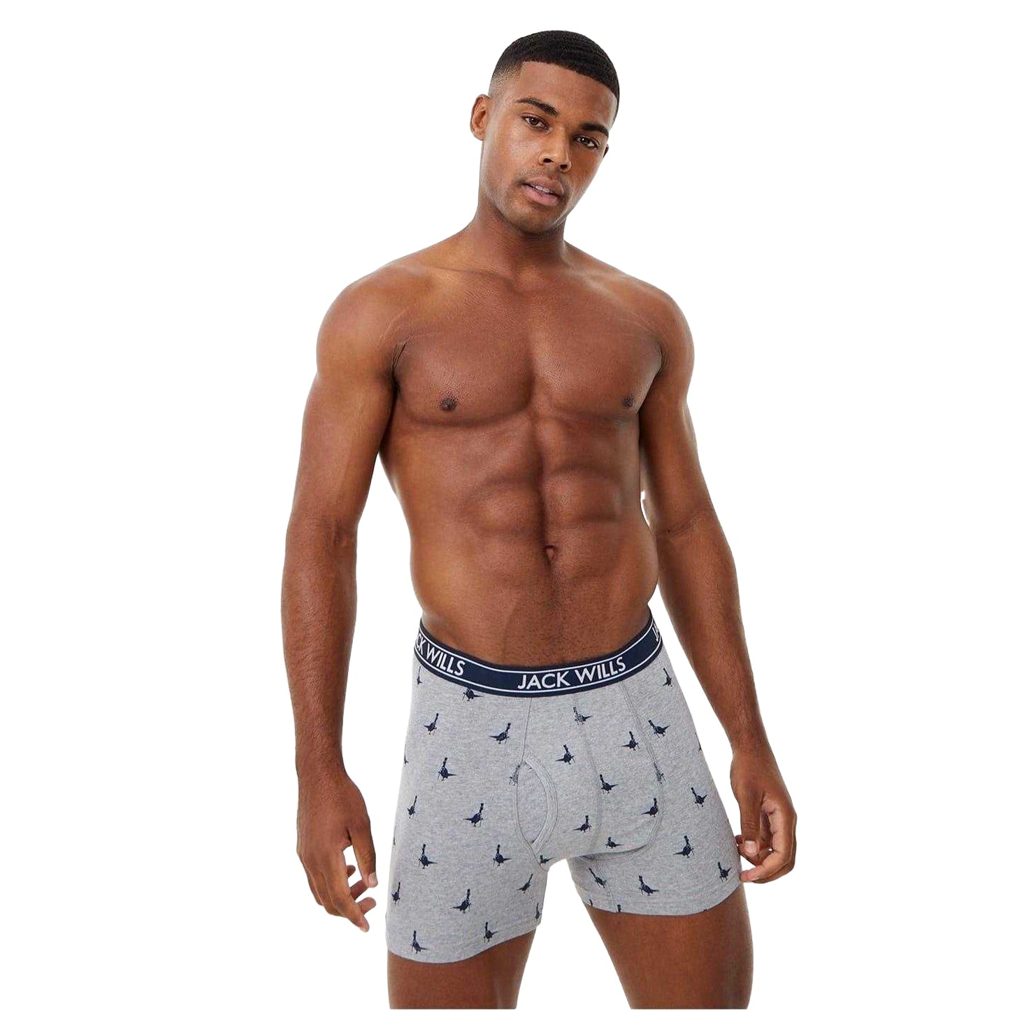 Navy-Grey - Front - Jack Wills Mens Classic Boxer Shorts (Pack of 3)