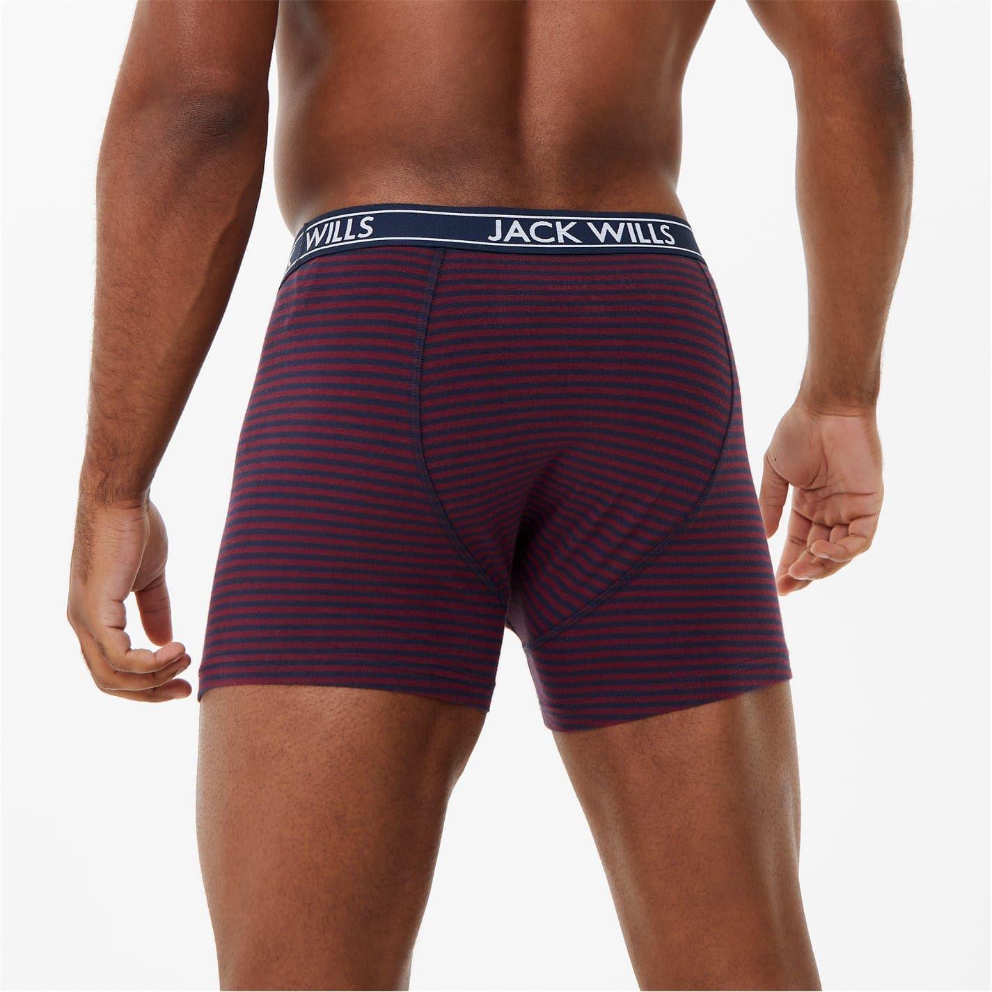 Port - Back - Jack Wills Mens Cotton Blend Boxer Shorts (Pack of 3)