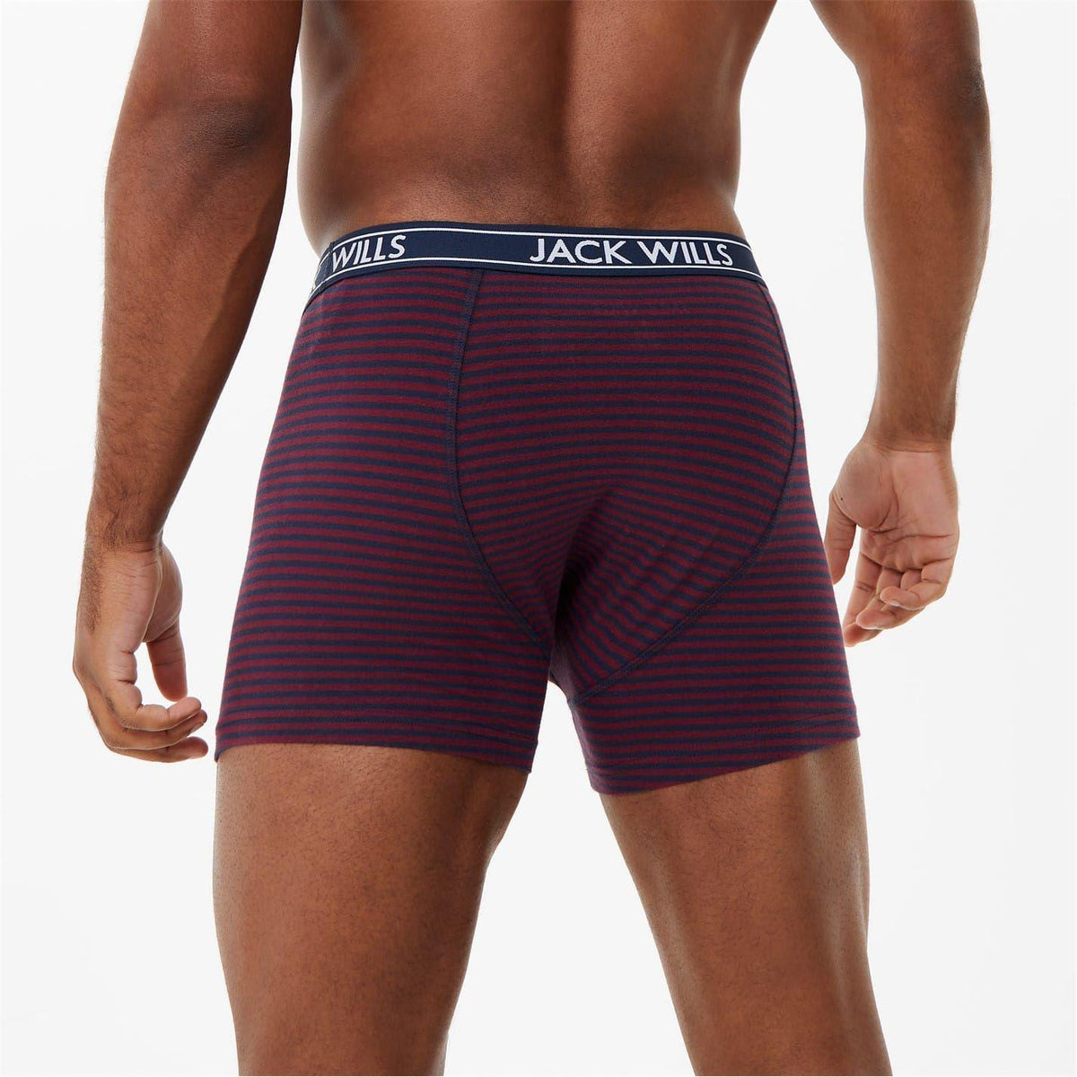 Port - Back - Jack Wills Mens Cotton Blend Boxer Shorts (Pack of 3)