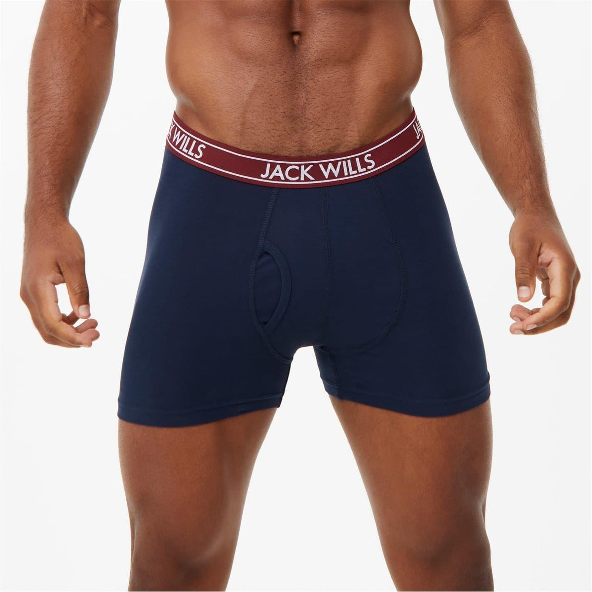 Port - Side - Jack Wills Mens Cotton Blend Boxer Shorts (Pack of 3)