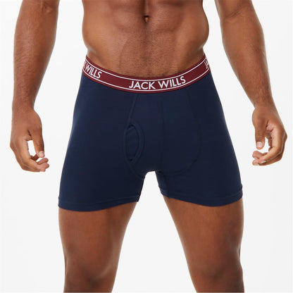 Port - Side - Jack Wills Mens Cotton Blend Boxer Shorts (Pack of 3)