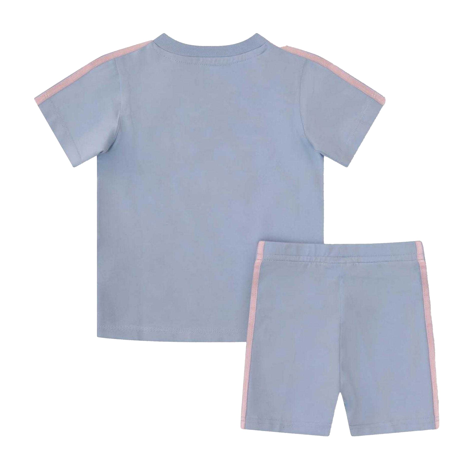 Sky - Back - Adidas Childrens-Kids Originals Cotton Blend Shirt And Shorts Set
