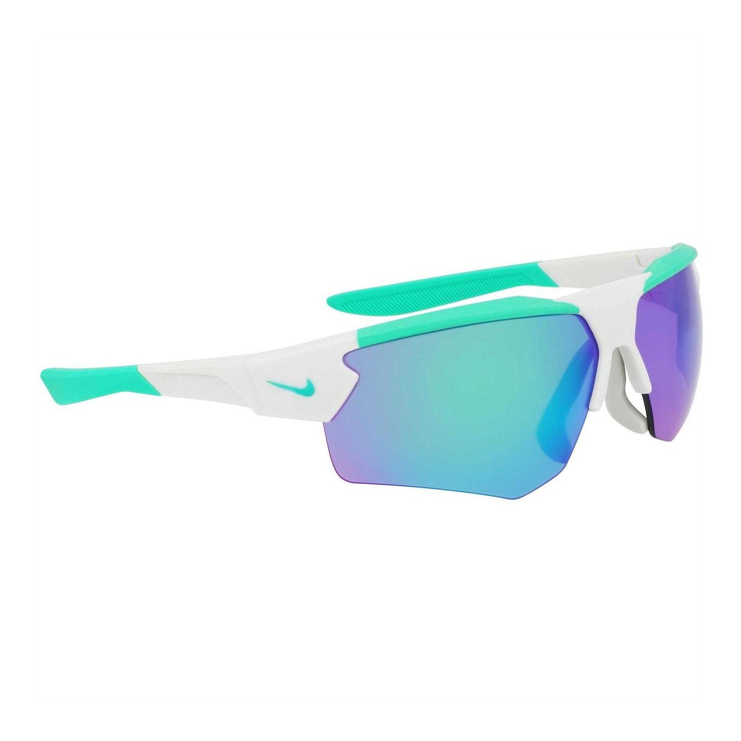 Silver-Green - Front - Nike Cloak Mirrored Sport Sunglasses