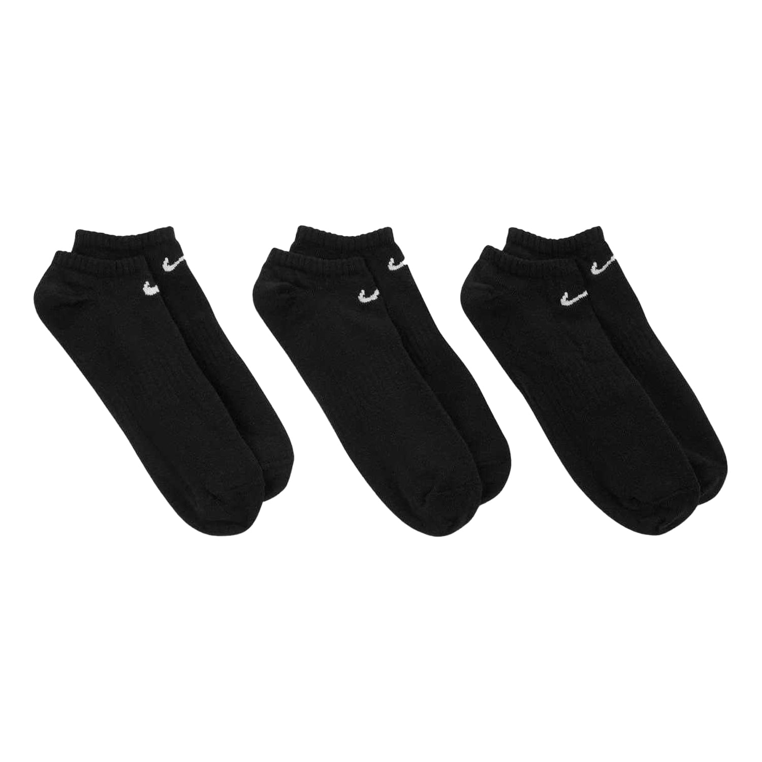 Black - Side - Nike Mens No-Show Socks (Pack of 3)