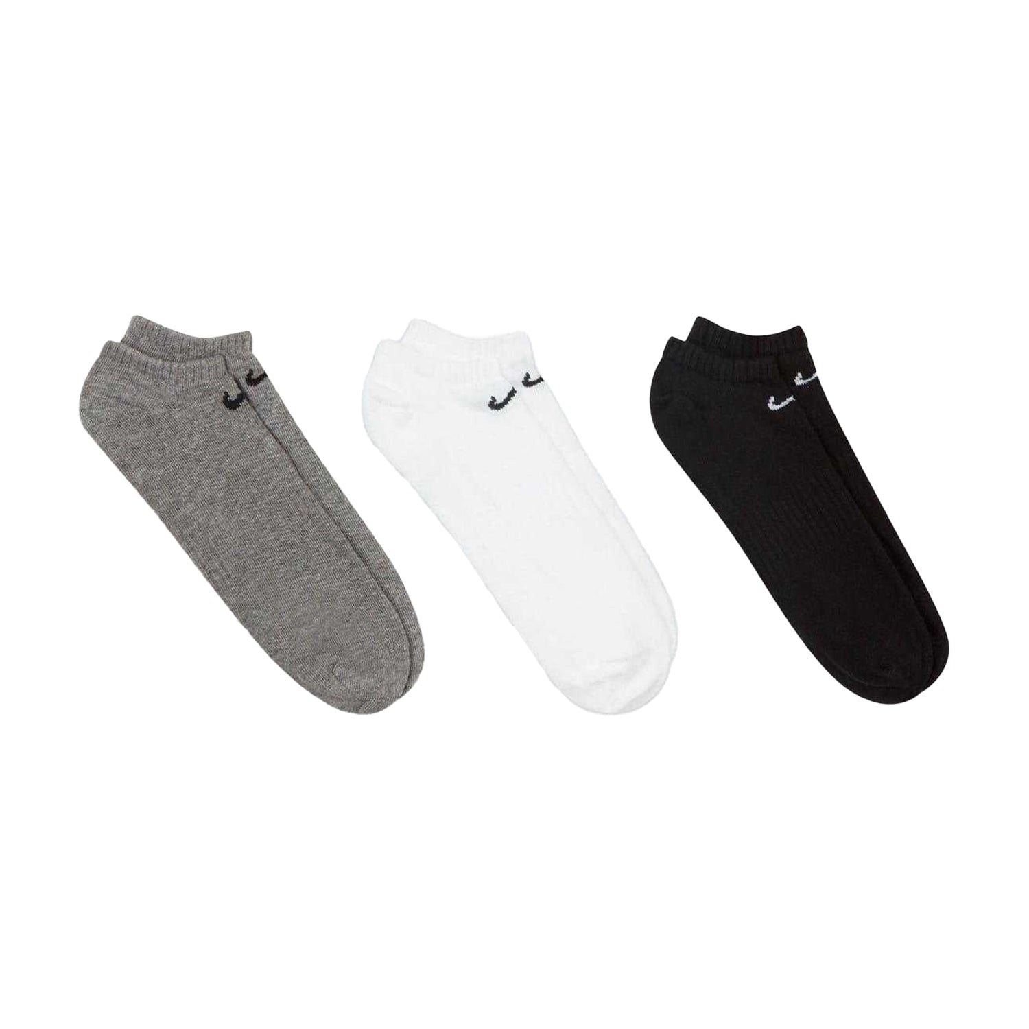 Black-Grey-White - Back - Nike Mens No-Show Socks (Pack of 3)