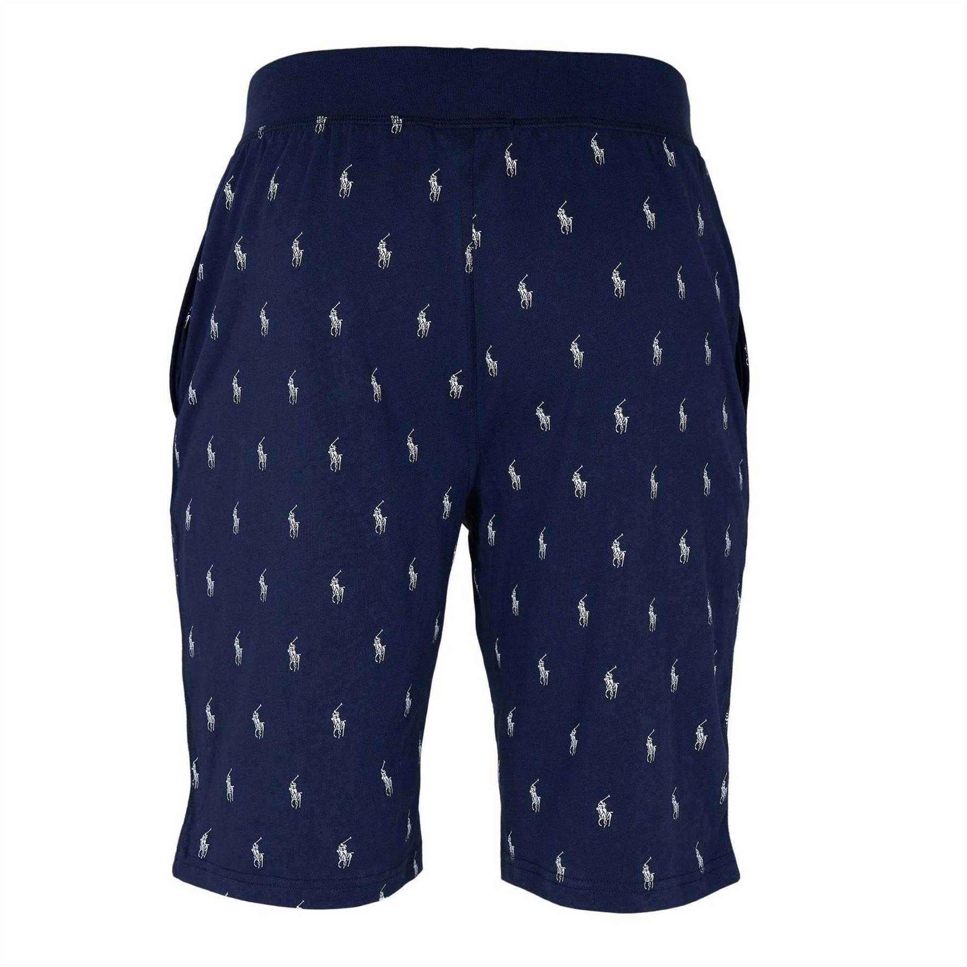 Navy - Back - Ralph Lauren Womens-Ladies Cotton Jersey Lounge Shorts