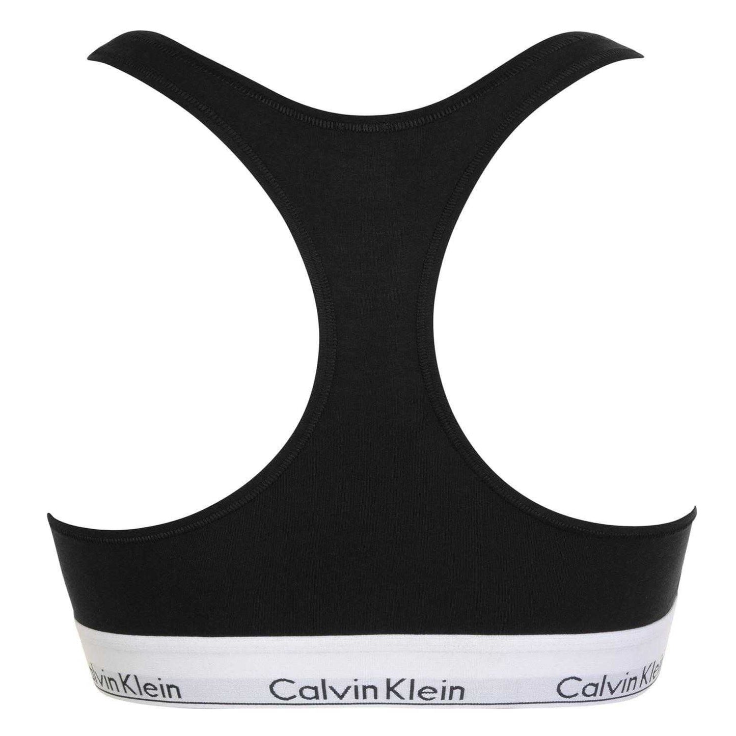 Black - Back - Calvin Klein Womens-Ladies Logo Cotton Blend Bralette